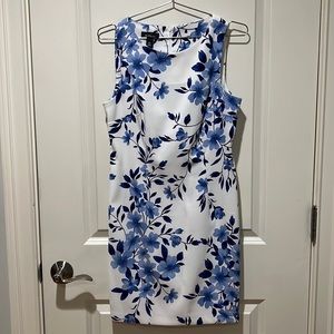 Blue and white floral dress